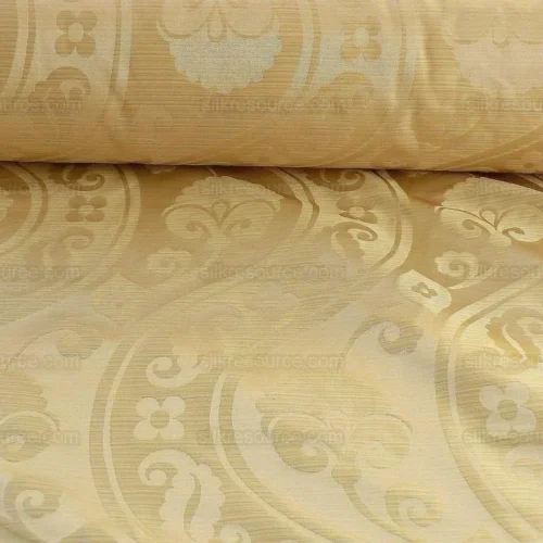 100%SILK DAMASK PEONY RIVER "WHITE GOLD" ECRU 100%SILK DAMASK PEONY RIVER "WHITE GOLD" ECRU
