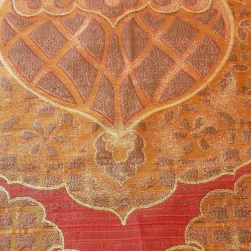 100% SILK LAMPAS AGED METAL LARGE MEDALLION "MERLOT" RED 100% SILK LAMPAS AGED METAL LARGE MEDALLION "MERLOT" RED