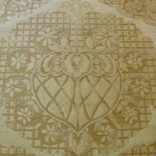 100% SILK LAMPAS AGED METAL LARGE MEDALLION "ECRU" 100% SILK LAMPAS AGED METAL LARGE MEDALLION "ECRU"