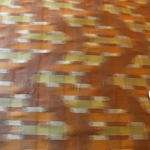 100% SILK LAMPAS IKAT WAVE "WHISKEY" BROWN 100% SILK LAMPAS IKAT WAVE "WHISKEY" BROWN