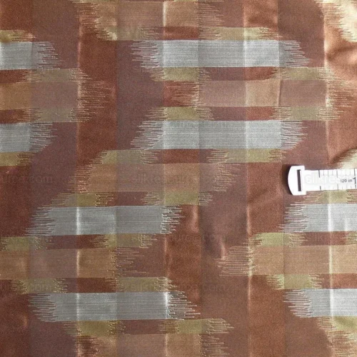 100% SILK LAMPAS IKAT WAVE "COCOA" BROWN 100% SILK LAMPAS IKAT WAVE "COCOA" BROWN