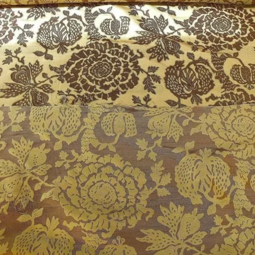 100% SILK LAMPAS PAPERCUT TREE OF LIFE POM "ARBOR" BROWN 100% SILK LAMPAS PAPERCUT TREE OF LIFE POM "ARBOR" BROWN