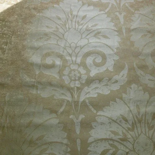 100% SILK DAMASK LARGE STONE PAISLEY "BLOND" KHAKI BTY 100% SILK DAMASK LARGE STONE PAISLEY "BLOND" KHAKI BTY
