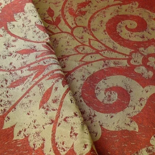 100% SILK DAMASK LARGE STONE PAISLEY "REDWOOD" RED BTY 100% SILK DAMASK LARGE STONE PAISLEY "REDWOOD" RED BTY