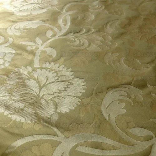 100% SILK LAMPAS CARNATION CREWEL "LEMONGRASS" GOLD 100% SILK LAMPAS CARNATION CREWEL "LEMONGRASS" GOLD