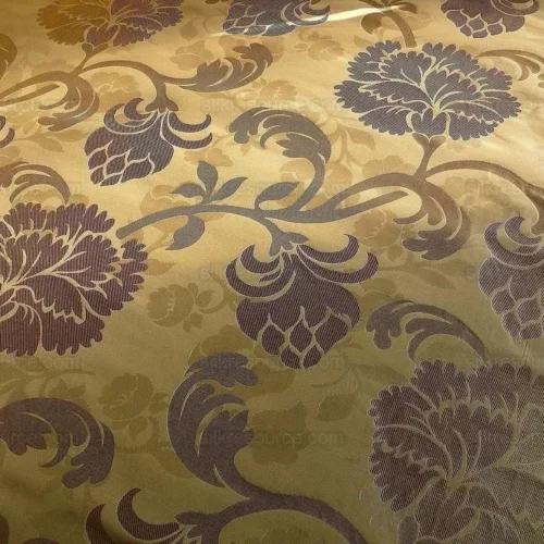 100% SILK LAMPAS CARNATION CREWEL "SHIMMER" GOLD 100% SILK LAMPAS CARNATION CREWEL "SHIMMER" GOLD