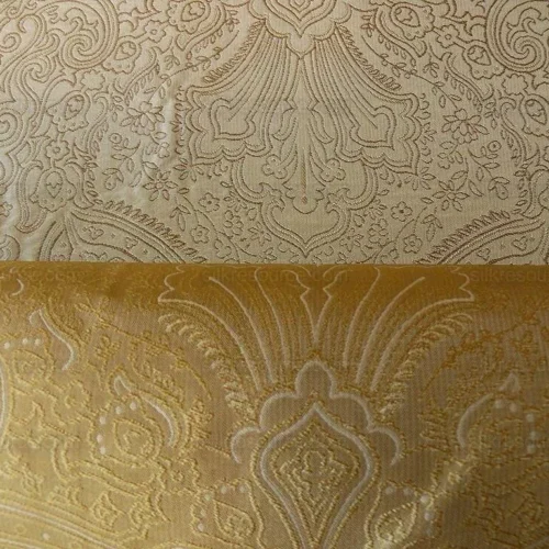 100% SILK FINE LINE DAMASK LAMPAS PAISLEY "LINEN" KHAKI 100% SILK FINE LINE DAMASK LAMPAS PAISLEY "LINEN" KHAKI