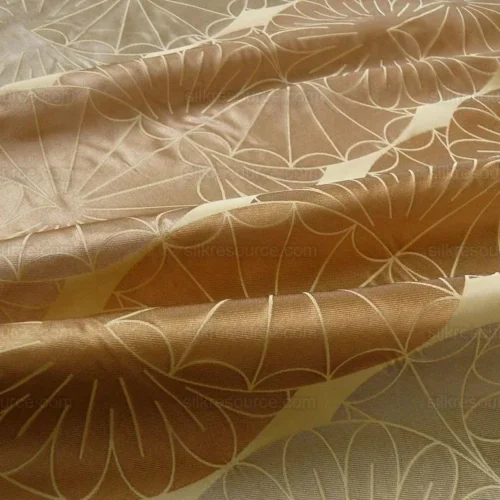 100% SILK DAMASK MODERN GEOMETRIC DAISY ROUND "LARIAT" BROWN 100% SILK DAMASK MODERN GEOMETRIC DAISY ROUND "LARIAT" BROWN