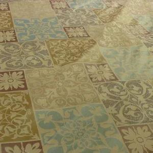 P1200413.jpg BTY Kravet 100% Silk Lampas Asian "Silk Tile" "Bluestone" Tan MSRP USD216/y