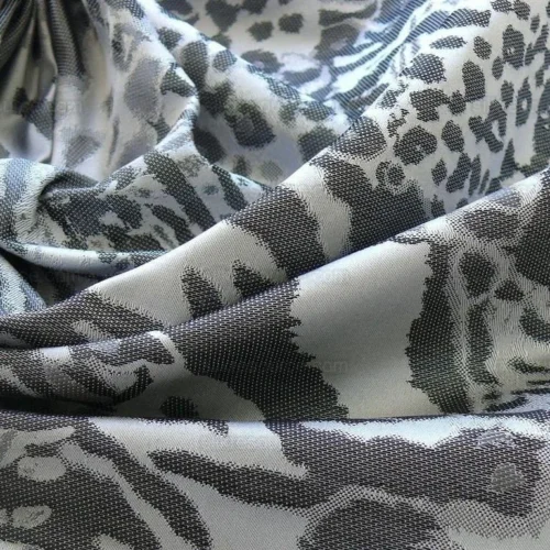 HiEND ANIMAL SKIN TIGER 100% SILK LAMPAS CHARCOAL SILVER HiEND ANIMAL SKIN TIGER 100% SILK LAMPAS CHARCOAL SILVER