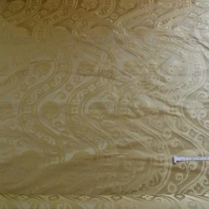 P1220981.jpg 100% Silk Damask Peony River - Gold Dust Yellow Cream High End