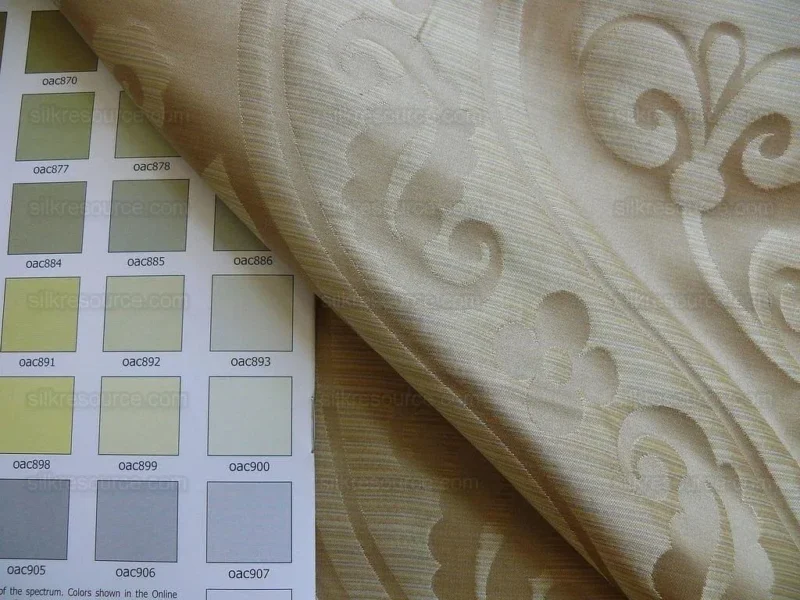 P1220982.jpg 100% Silk Damask Peony River - Gold Dust Yellow Cream High End