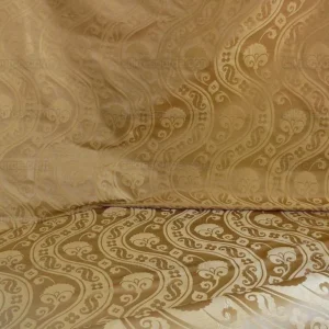 P1220983.jpg 100% Silk Damask Peony River - Gold Dust Yellow Cream High End