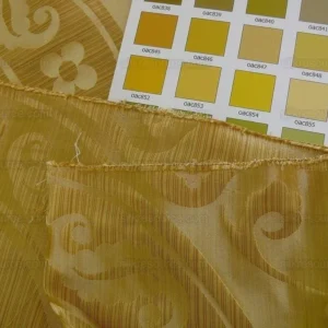 100% Silk Damask Peony River -  Curry Gold