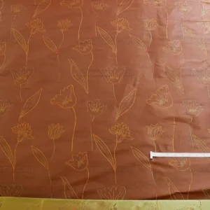 100% SILK LAMPAS TULIP "BRICK" RED 100% SILK LAMPAS TULIP "BRICK" RED