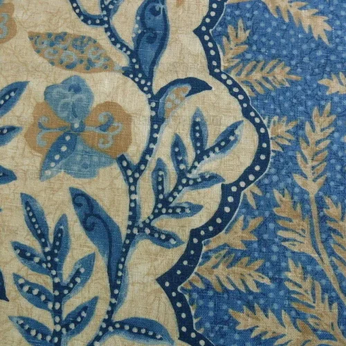 LEE JOFA"BOSPHORUS" LINEN BLUE & WHITE VINE LEE JOFA"BOSPHORUS" LINEN BLUE & WHITE VINE