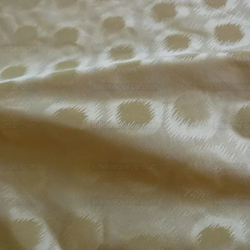 100% SILK JACQUARD PEACOCK CIRCLE"FLAX" ECRU 100% SILK JACQUARD PEACOCK CIRCLE"FLAX" ECRU