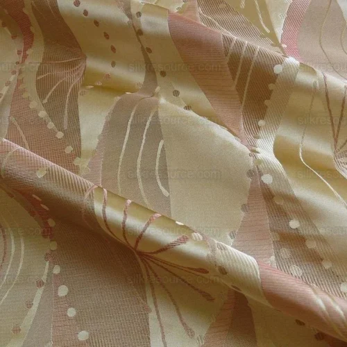 100% SILK LAMPAS MUSIC NOTE "PINK DUST" ECRU 100% SILK LAMPAS MUSIC NOTE "PINK DUST" ECRU