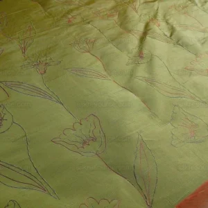 100% SILK LAMPAS TULIP "GREEN" 100% SILK LAMPAS TULIP "GREEN"