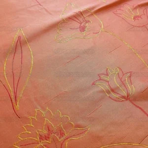 100% SILK LAMPAS TULIP "RUST" RED 100% SILK LAMPAS TULIP "RUST" RED