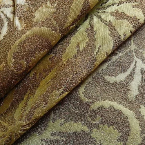 100% SILK JAQUARD PALM LEAF "THYME" BROWN 100% SILK JAQUARD PALM LEAF "THYME" BROWN