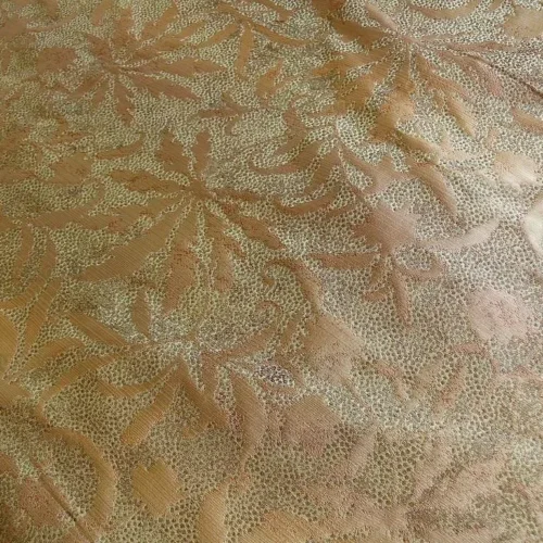 100% SILK JAQUARD PALM LEAF "PEACH" GOLD 100% SILK JAQUARD PALM LEAF "PEACH" GOLD