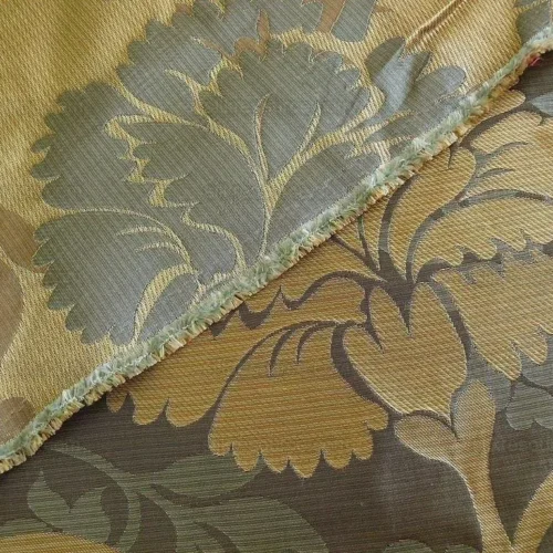 100% SILK LAMPAS CARNATION CREWEL "BLUE RHAPSODY" BROWN 100% SILK LAMPAS CARNATION CREWEL "BLUE RHAPSODY" BROWN