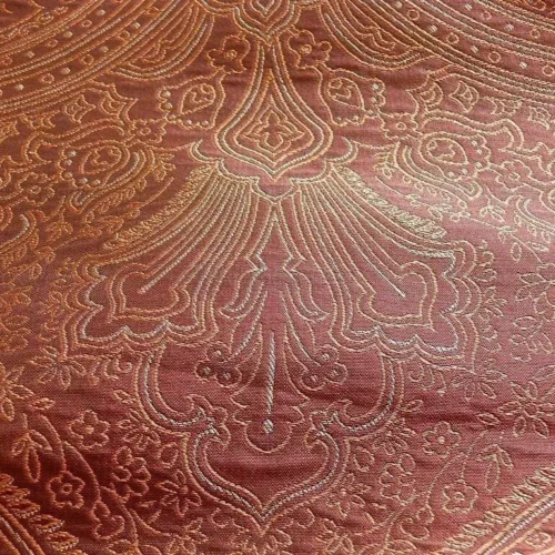 100% SILK FINE LINE DAMASK LAMPAS PAISLEY "RED PEPPER" RED 100% SILK FINE LINE DAMASK LAMPAS PAISLEY "RED PEPPER" RED