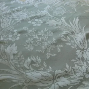 100%SILK DAMASK LISERE ROSE URN Renaissance "PALM" LIGHT GREEN