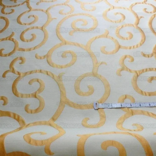 SCALAMANDRE PEACH WHITE SWIRL SILK ORGANZA POCKET WEAVE SCALAMANDRE PEACH WHITE SWIRL SILK ORGANZA POCKET WEAVE