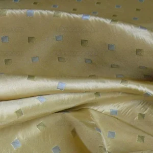 100% SILK LAMPAS DIAMOND DOT "BLUESTONE" YELLOW 100% SILK LAMPAS DIAMOND DOT "BLUESTONE" YELLOW