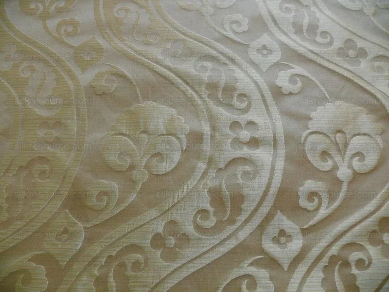 100%SILK DAMASK PEONY RIVER "LINEN" ECRU 100%SILK DAMASK PEONY RIVER "LINEN" ECRU