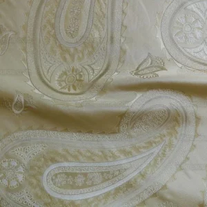 100% SILK JACQUARD FIRE-AGE PAISLEY "FLAX" ECRU 100% SILK JACQUARD FIRE-AGE PAISLEY "FLAX" ECRU