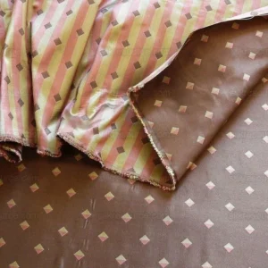 100% SILK LAMPAS DIAMOND DOT "CHOCOLATE" BROWN 100% SILK LAMPAS DIAMOND DOT "CHOCOLATE" BROWN