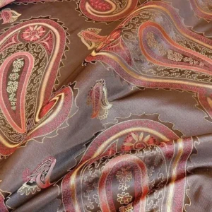 100% SILK JACQUARD FIRE-AGE PAISLEY "COFFEE" BROWN 100% SILK JACQUARD FIRE-AGE PAISLEY "COFFEE" BROWN