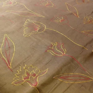 100% SILK LAMPAS TULIP "BROWN" 100% SILK LAMPAS TULIP "BROWN"