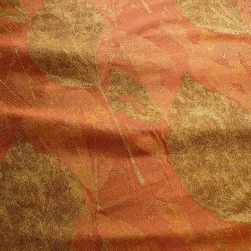 100% SILK LAMPAS WITHERED LEAF "GOLDFISH" ORANGE 100% SILK LAMPAS WITHERED LEAF "GOLDFISH" ORANGE