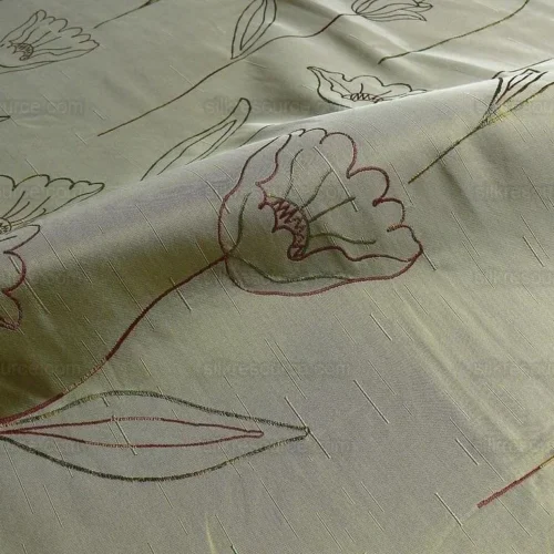 100% SILK LAMPAS TULIP "FLOWER" CREAM 100% SILK LAMPAS TULIP "FLOWER" CREAM
