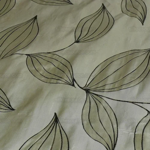 100% SILK LAMPAS MODERN VINE "SILVER" 100% SILK LAMPAS MODERN VINE "SILVER"