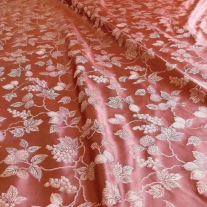 100%SILK DAMASK SUMMER BERRY "ASH ROSE" RED 100%SILK DAMASK SUMMER BERRY "ASH ROSE" RED