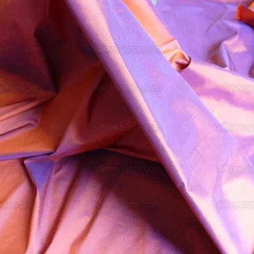 DONGHIA SILK TAFFETA RED PUMPKIN & BLUE IRIDESCENT DONGHIA SILK TAFFETA RED PUMPKIN & BLUE IRIDESCENT