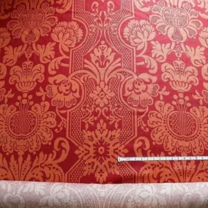 By Yd Vervain Trocadero 100%linen Print Berry Red Raspberry Hot Pink #395