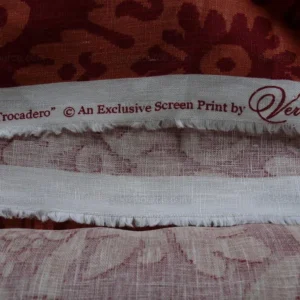 By Yd Vervain Trocadero 100%linen Print Berry Red Raspberry Hot Pink #395