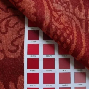 By Yd Vervain Trocadero 100%linen Print Berry Red Raspberry Hot Pink #395