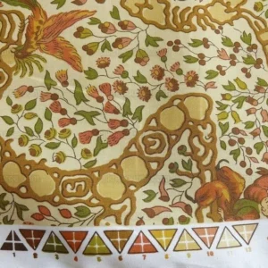 P1310912.jpg Vervain "Peking" Chinoisere Cranberry Gold Orange Cotton Print Bty