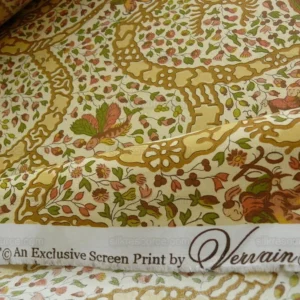 P1310913.jpg Vervain "Peking" Chinoisere Cranberry Gold Orange Cotton Print Bty