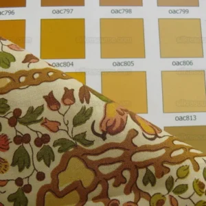 P1310914.jpg Vervain "Peking" Chinoisere Cranberry Gold Orange Cotton Print Bty