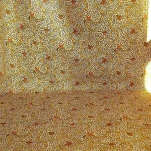 P1310918.jpg Vervain "Peking" Chinoisere Cranberry Gold Orange Cotton Print Bty