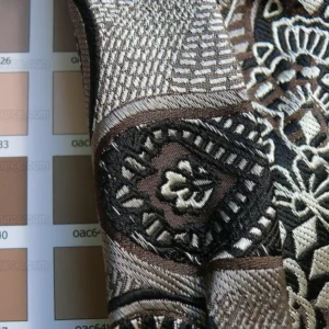 P1340325.jpg Smashing! Old World Weavers 100% Silk Ottoman Black & White Silver Paisley Heavy