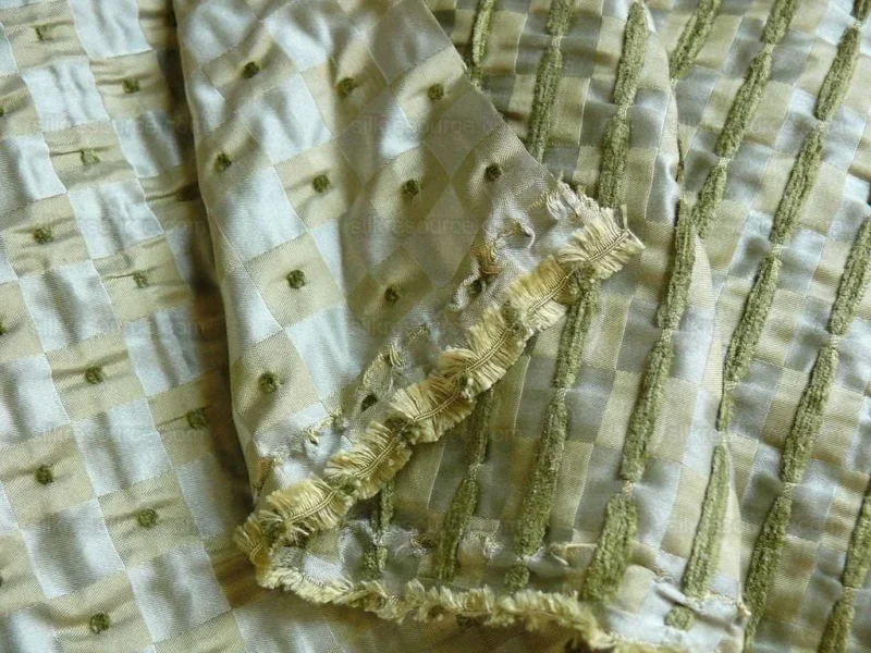 P1350142.jpg Schumacher Italian Silk Mini Check Dot "petit Printemp" Mint Gre